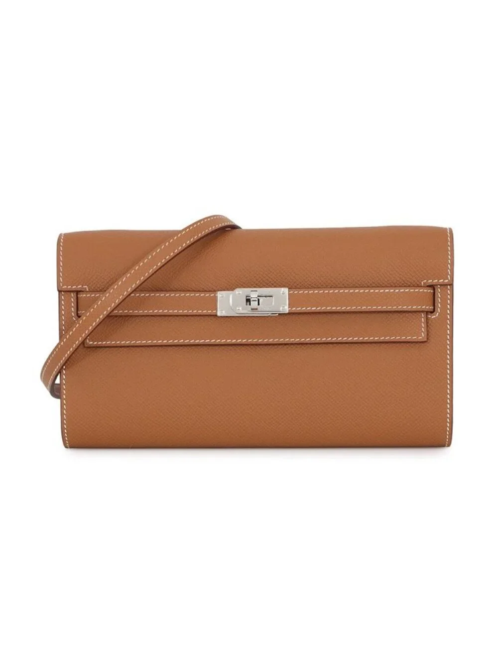Hermes Wallet Kelly Long To Go Gold Silver Epsom